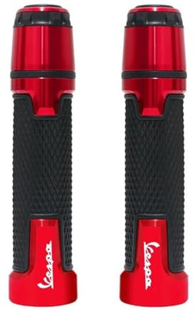 HYRHEV Motorradlenker Für Piaggio Vespa GTS GTV 250 300 Primavera 150 LX LXV Motorrad Anti-Rutsch-Gummi-Lenkergriff Gashandgriff(Red)