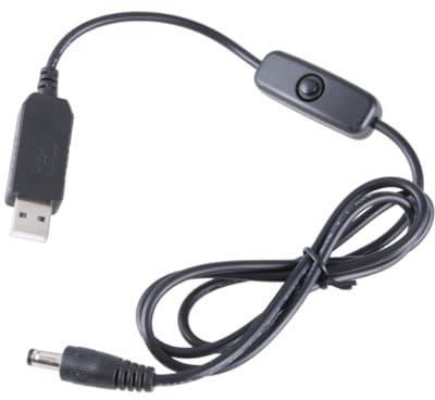 Csnbfiop Cable de alimentación USB de 5 V a CC 12 V para router, luces LED USB a 5, 5 x 2 1 mm, cable de carga, cable de alimentación, adaptador