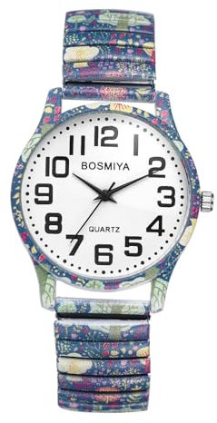Lancardo Montre Femme Quartz Analogique avec Grand Cadran Numérique,Montre Bracelet Élastique Arbre de la Vie