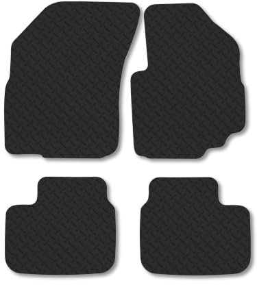 Suzuki SX4 [Auto] (2006-2014) 5mm Rubber Car Mats Compatible with Accessories Premium Durable Tailored Fit Heavy-Duty Floor Mats Set Accessory Waterproof Durable Custom Fit Water Resistant Easy-Clean