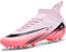 Mufanton Scarpe da Calcio Uomo High Top Spikes Scarpe da Calcetto Sportivo attività all'aperto Professionali competizioni Scarpe da Allenamento Teenager,Rosa,EU34