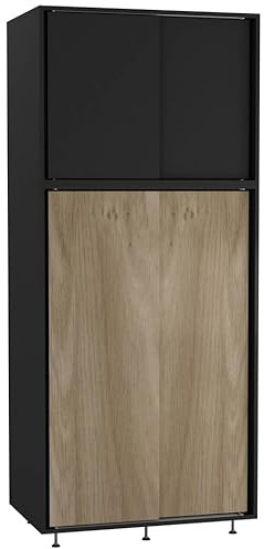 URBNLIVING 180cm 4 Sliding Doors Wardrobe Bedroom Storage Unit with Hanging Rail, Modern Engineered Wood Closet Cupboard, Freestanding Clothes Organizer, Customizable Two-Tone Design, Ample Space