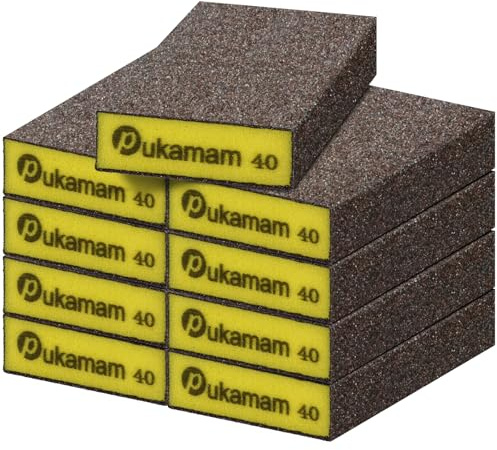 9 PCS Sanding Blocks 40 Grit Wet Dry Sandpaper | Wet & Dry Use, Washable & Reusable, Wood, Metal & Drywall Polish