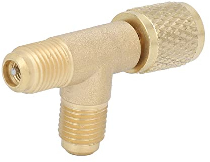 Bamjour Navac Hvac Tools, Adattatore a T con Nucleo per Valvole da 1/4'' con Connettore Girevole Raccordi a Bassa Perdita Hvac Attacco Rapido a T di Accesso per Collettore della Pompa per Vuoto