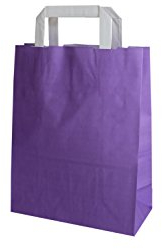 PGV Papiertragetaschen mit Flachhenkel 18 + 8 x 22 cm (100 Stück, VIOLETT)