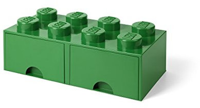 Lego Storage Brick 2 Drawer Dark Green
