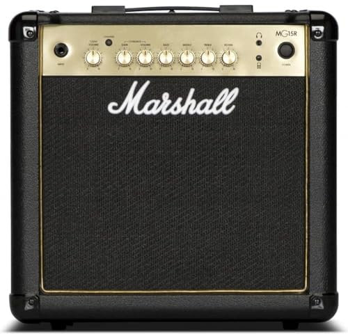 Marshall - MG15GR - Amplificatore combo per chitarra, serie Black and Gold, 15 V, con riverbero a molla