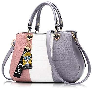 NICOLE & DORIS 2025 Nouveau Sac à Main Femme Sacs Portés Main Mode Sac Bandoulière Élégant Sac Epaule Sacoche Femme Sac à Poignée Supérieure avec Pom Poms Rose