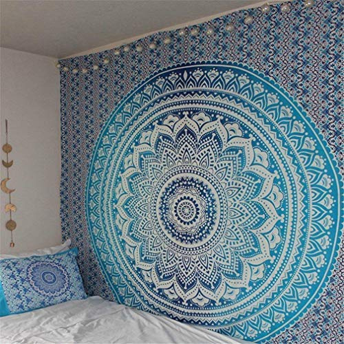 GLITZFAS Mandala Wandteppich Tapisserie Indische Tuch Böhmische Wandtuch Wandkunst Schlafzimmer (O,200 x 150 cm)
