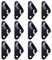 TRIWONDER Aluminiumlegierung Guyline Zeltleinenspanner Zeltzubehör Cord Adjuster Zelt Spanner Seil Teller Seilspanner für Zelt Wandern Camping (Schwarz (Dreiecksform) - 12 Stück)