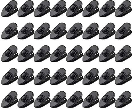 Futheda 40Pcs Clips for Earphone Wire 360 Degree Rotate Black Earphone Cable Shirt Clothing Clip for Fixing Headphone Wire (2.4cm)