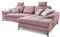 Cavadore Schlafsofa Castiel mit Federkern / Großes Bettsofa in L-Form mit Bettkasten, Sitztiefenverstellung, Kopfstützen und XL-Longchair / 312 x 114 x 173 / Webstoff, Flieder-Rosa