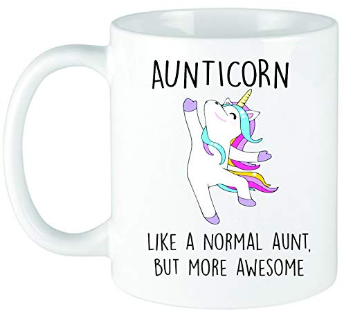 LBS4ALL Aunticorn Mug Auntie Unicorn Aunt Aunty Funny Mug Present Ceramic 11oz