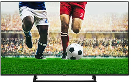 Hisense 43AE7200F 108 cm (43 Zoll) Fernseher (4K Ultra HD, HDR, Triple Tuner DVB-C/ S/ S2/ T/ T2, Smart TV, Mittelstandfuß, Frameless, Bluetooth, Alexa),schwarz, Betriebsystem VIDAA U