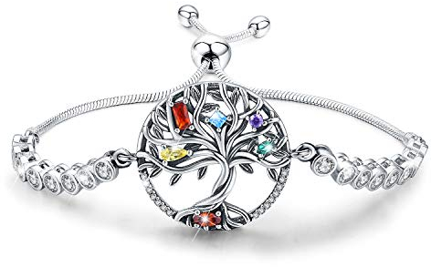 Odinstone Bracciale Albero della Vita, Bracciale regolabile in argento sterling 925 AAAAA Cubic Zirconia Design originale che simboleggia fortuna e rinnovamento, anallergico