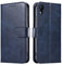 LOLFZ Wallet Case for iPhone XR, Vintage Leather Book Case with Card Holder Kickstand Magnetic Closure Flip Case Cover for iPhone XR - Blue