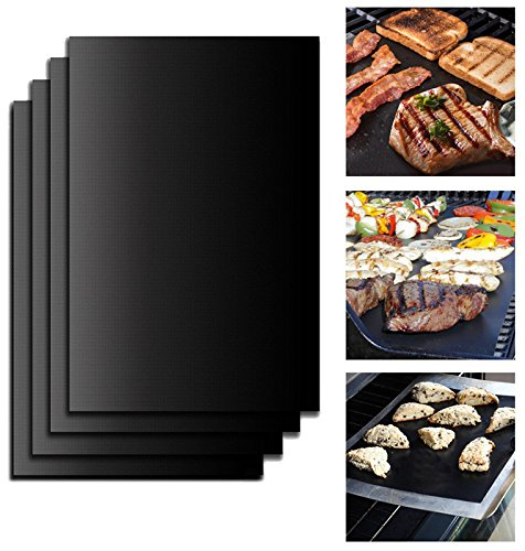 Lobwerk BBQ Grillmatten 50x40 cm mit Antihaft Teflon Beschichtung Zum Grillen für Gasgrill Holzkohle Lebensmittelkonform (4X)