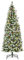 HOMCOM Weihnachtsbaum 1,8 m Christbaum Tannenbaum mit 34 roten Beeren Tannenzapfen LED-Lichter Kunsttanne 618 Zweige PVC Stahl Grün+Weiß Ø65 x 180 cm