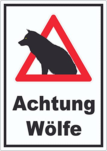 Achtung Wölfe Aufkleber A7 (74x105mm)