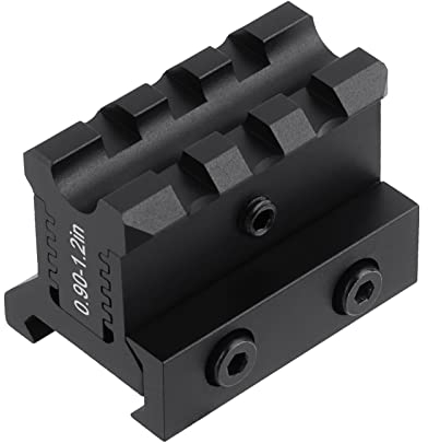 FOCUHUNTER Riser Mount Scope Mount Adapter Passend für 20 mm Picatinny/Weaver-Schienen 0,9–1,2 Zoll höhenverstellbares 3-Schlitz-Montagezubehör für Outdoor-Sportarten