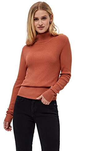 Desires Damen Geisha Gerippter Rollkragen, Redwood, X-Large
