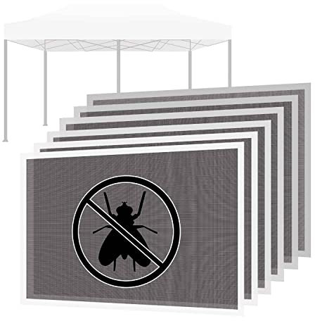 FRANKYSTAR Set di 6 Teli Zanzariera per Gazebo 3x6 M, Kit di 6 Zanzariere con Velcro, Vari Colori, 300X300X200H CM (Bianco)