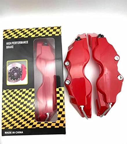 Generico Set 2 Pezzi Copertura Cover Pinza Freno Universale Auto Rosso