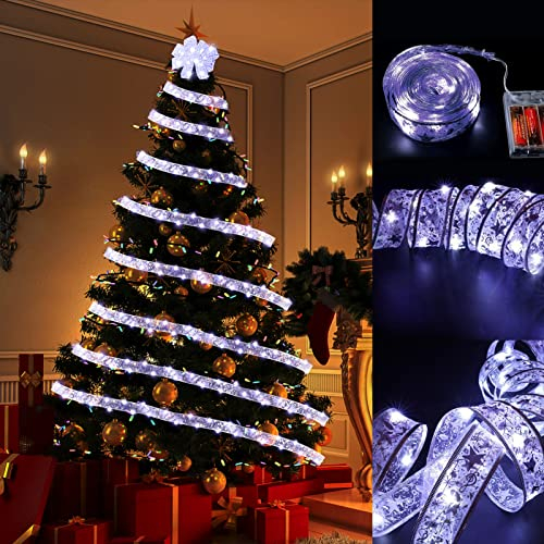 Arco de Navidad con luces LED,4m 40 LED,Luces de hadas,LED Guirnalda de Luces Luces,Guirnaldas Luminosas Decorativas,Guirnalda Luces Pilas,Luces Navidad Cadena,cinta decorativa para árbol de Navidad