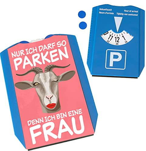 Ich darf so Parkein ich Bin eine Frau Parkscheibe mit lustiger Ziege witzige Parkuhr für Frauen im Straßenverkehr, die Sich selbst Nicht so ernst nehmen in rosa