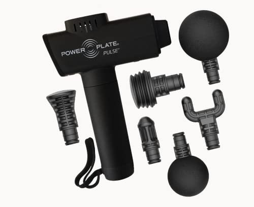 Power Plate Black Pulse 3.0 with Carry case, Whisper Quiet, Light-Weight Portable Handheld Massager with Antimicrobial Technology; Rechargeable, 6 Hour Battery Life, 6 Intensity Levels, 6 attachments