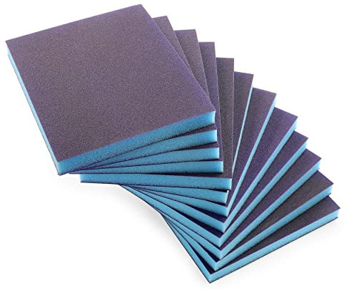 12Pcs 220 Grit Sanding Sponge, Jamiikury Sanding Blocks Washable and Reusable, Wet Dry Sandpaper Sponge for Wood Metal Furniture Paint and Drywall