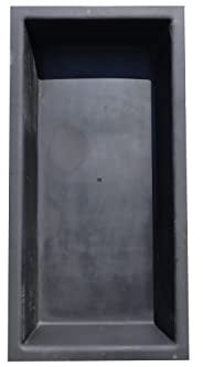 Wacredo GFK Rechteckbecken 240 x 120 x 35cm Kneippbecken Teichbecken | Wasserspielbecken architektonisches Wasserbecken für Wasserspiel Glasfaser (Schwarz)