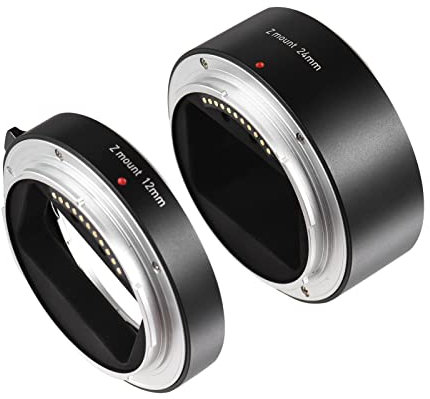 Andoer Automatische Autofokus-Verlängerungsrohre 12 mm + 24 mm Z-Mount-Makrofotografie-Tubus, kompatibel mit Nikon Z50 Z5 Z6 Z6II Z7 Z7II spiegellose Kamera