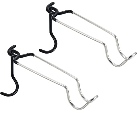 PATIKIL Camping Hook Hanger, 2 Pack Tent Accessories Camping Lantern Non-Slip Lamp Pole Hanger for Outdoor Hiking, Black