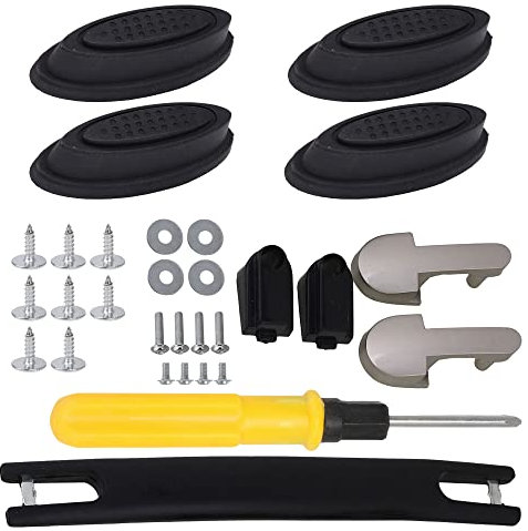 SHANOER 4 x Gepäck-Seitenbolzenfüße Z020 mit Koffergriff, Ersatz-Set, Schwarz , B030 Handle length: 18CM, Gepäck