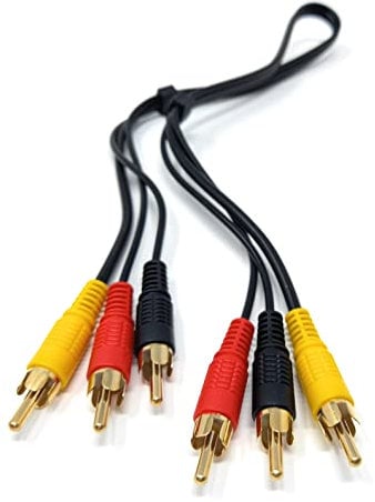 DRUT 50cm short 3 RCA to 3 RCA Phono Male Plug Triple Jack Cable AV Audio Video Composite Lead 1,6ft