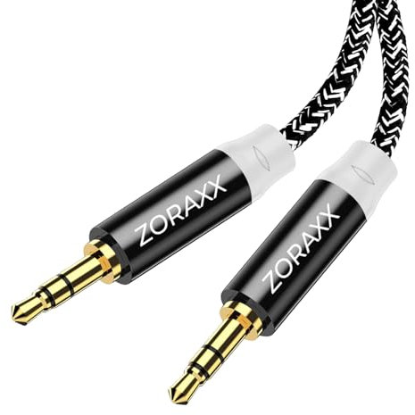 Zoraxx 2m 3.5mm Male to Male Stereo Auxiliary Audio Cable for Headphones, Car, Home Stereos, Speakers, Tablets
