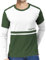 TRIPR Round Neck Full Sleeve Cotton T-Shirts for Men-Casual Long Sleeve Men's Tees, Olive Green/White, S