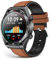EarlySincere Smartwatch Uomo Donna, Orologio Fitness con Pressione Sanguigna/Sonno, Smartwatch da 1,39, Impermeabile IP67 per Android iOS Pelle Marrone