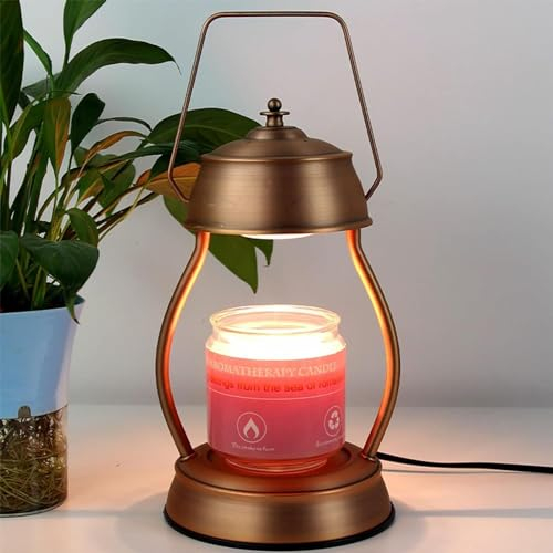 LXTaoler Candle Warmer, Adjustable Temperature Candle Lamp with 2 Bulbs(50 W) for Bedroom Living Room Study Decor (Rose Gold 6''x 12'')