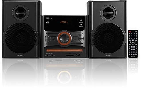 Roxel RCD-250BT All-in-One Kompakter Micro-Hifi-CD-Player, Mini-Stereo, DVD-Player, Karaoke-Funktion, Fernbedienung, kabellose Wiedergabe, FM-Radio, USB-MP3-Wiedergabe, 40 W RMS-Ausgang