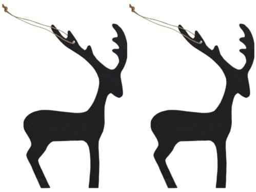 Exner GmbH Rentier Hirsch Hänger Weihnachten Schwarz2 er Set Baumschmuck 25 cm