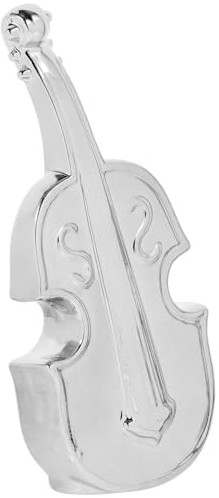HOLIDYOYO Cello-Statuen Keramik-Instrumentenfigur Geigenskulptur Realistisches Musikinstrument-Modell Für Regal Schrank Schreibtisch Tisch Zuhause Büro Hotel Bar Ornament Silber