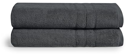 Brooklinen Super-Plüsch-Badetücher, 2er-Set, Graphitgrau, 100 % Baumwolle, beste Luxus-Spa-Handtücher