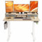 Morsut Höhenverstellbarer Schreibtisch mit Schubladen und Monitorständer 120x60 cm, Elektrischer Stehschreibtisch auf Rollen, Beige