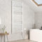 EMKE Scaldasalviette elettrico da bagno, 140 x 60 cm, con termostato, scaldasalviette con timer, colore bianco, 600 W