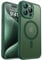 CANSHN Magnetic Compatible with iPhone 15 Pro Max Case, Compatible with MagSafe, Upgraded [Full Camera Protection], [Military Grade Drop Tested] Translucent Matte Back 6.7 inch,Deep Green