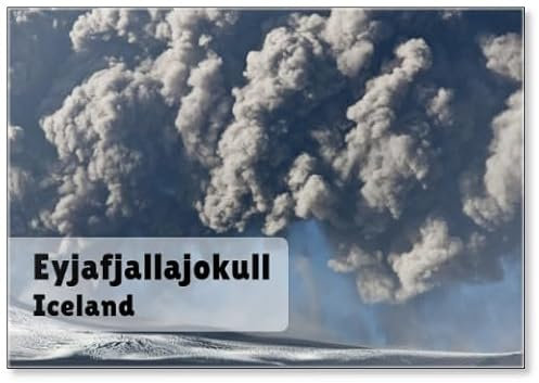 Eyjafjallajokull Vulkan, Design 4, Kühlschrankmagnet