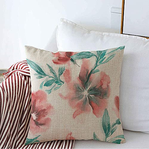 Dekokissen Kissenbezüge 45x45cm, Bunte Abstrakte Lebendige Aquarell Blumen Hand Rosa Saison Künstlerische Blob Farbe Gezeichnet Sofa Kissenbezüge Wohnkultur Auto Kissenbezug