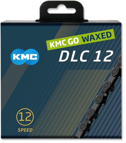 Fahrrad Kette, KMC Fahrradkette, DLC12 WAXED, 1/2 x 11/128, 126 Glieder, 12-fach, leicht, schwarz